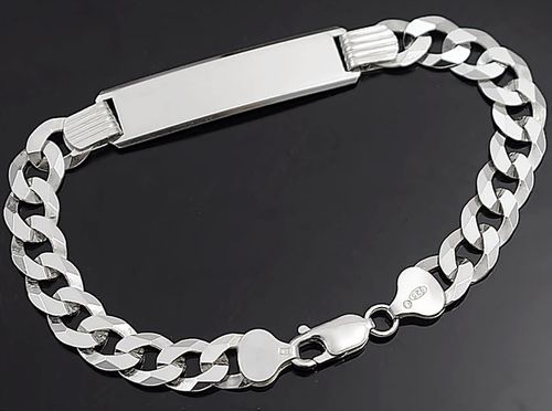 Bransoleta Srebrna Męska Pancerka Pełna z Blaszką pr 925 Grawer Gratis na Arena.pl