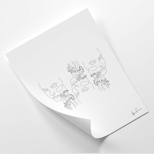 Plakat, Twarze minimalizm 50x70 na Arena.pl