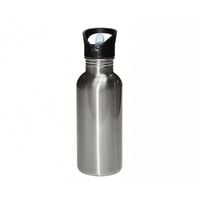 Bidon rowerowy srebrny z ustnikiem i słomką 600 ml Sublimacja Termotransfer