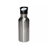 Bidon rowerowy srebrny z ustnikiem i słomką 600 ml Sublimacja Termotransfer
