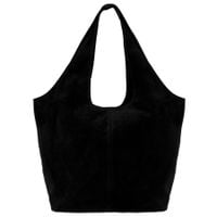 VERA PELLE torebka damska zamszowa shopper worek na ramię V720 czarna