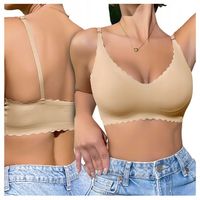 BIUSTONOSZ BEZSZWOWY Stanik Bez Zapięcia Haftek na Prezent Niewidoczny Beż