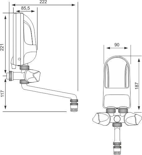 Ogrzewacz wody DAFI 5,5 kW 230 V z baterią w kolorze chrom zdjęcie 3