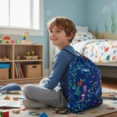 Worek Niebieski Ocean - Bawełniany Plecak do przedszkola