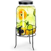 Słój Napoje Duży Słoik Dystrybutor Szklany Kranem Kranikiem Stojakiem 3,2L