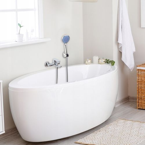 Bateria wannowa z prysznicem chrom zestaw wannowo prysznicowy ze słuchawką na Arena.pl