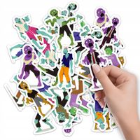 NAKLEJKI NA ZESZYT NALEPKA Z POSTACIAMI ZOMBIE HORROR APOKALIPS WZORY 10SZT