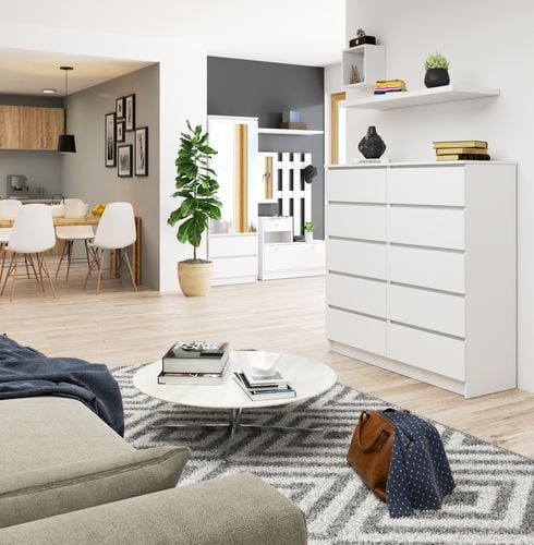KOMODA K 120 cm 10 SZUFLAD BIAŁA na Arena.pl