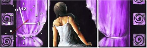 30 90CM OBRAZ 3 ELEM PIĘKNA DZIEWCZYNA FIOLECIE ŚCIENNY PŁOTNO DRUK na Arena.pl