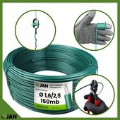 DRUT POWLEKANY sadowniczy OC PCV zielony WINNICA fi 1,6/2,5mm 150mb