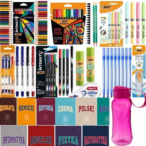 BIC WYPRAWKA SZKOLNA ZESZYTY TEMATYCZNE ZESTAW DO SZKOŁY klasa 4-8 Bidon na Arena.pl