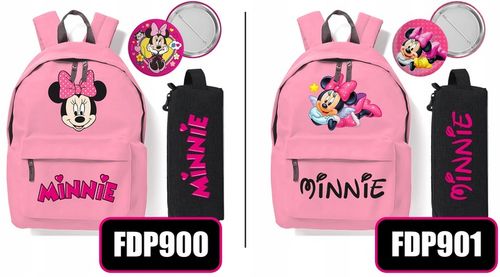 Zestaw Do Szkoły Czerwony Plecak + Piórnik + Pin MINNIE MOUSE Bajka Wzory na Arena.pl