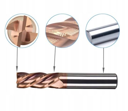 FREZ WĘGLIKOWY VHM MTS fi 6mm 55 HRC 4pióra TEST na Arena.pl