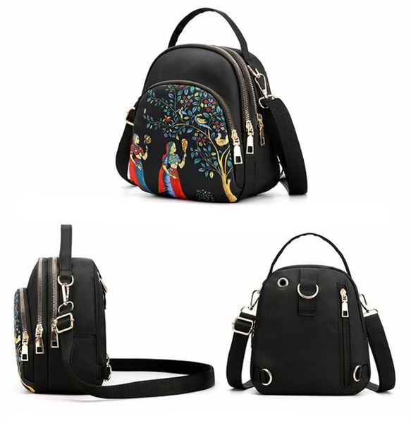 Mały plecak damski 2w1 torebka na ramię czarny plecaczek miejski zdjęcie 7