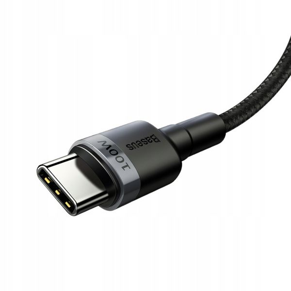 Kabel Baseus CATKLF-ALG1 USB-C - USB-C PD QC 100W 5A 2m - szary zdjęcie 4