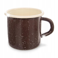 KUBEK EMALIOWANY KUCHENNY GARNEK GARNUSZEK KUBECZEK Z UCHWYTEM 8 CM 0,4L