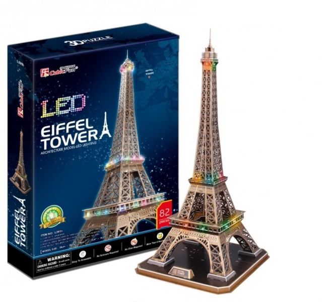 Puzzle 3D Led Wieża Eiffel 82El L091H 5072 zdjęcie 3