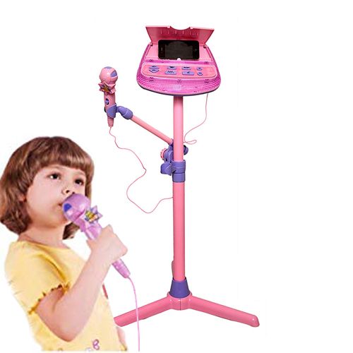 Mikrofon karaoke dla dzieci na statywie z melodiami MP3 Z119 na Arena.pl