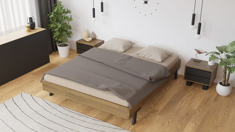 Łóżko dębowe MONA orzech 160x200 zdjęcie 5