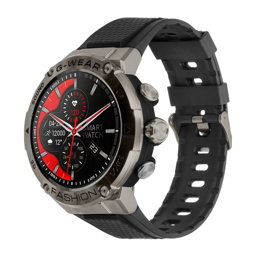 Smartwatch G-WEAR czarny zegarek sportowy multifunkcyjny Watchmark na Arena.pl