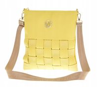 Laura Biaggi - torebka listonoszka pleciony panel żółty M258