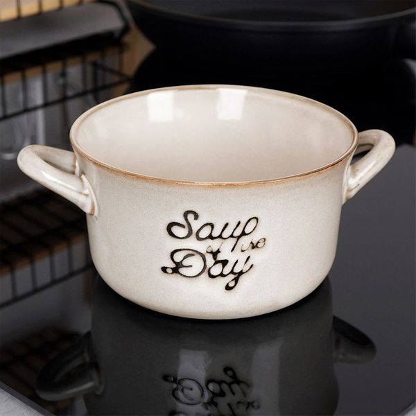 Miska Bulionówka Miseczka na Zupę Gulasz Płatki z Uszami Uchwytami 600 ml zdjęcie 8