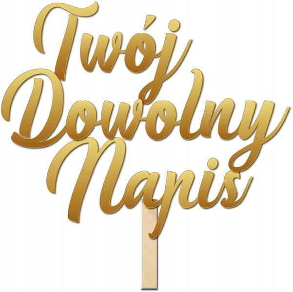 ZŁOTY TOPPER NA TORT NAPIS DEKORACJA URODZINY komunia zdjęcie 1