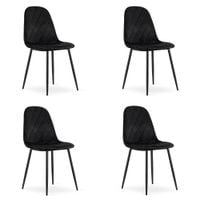 Krzesło ASTI - czarny aksamit x 4