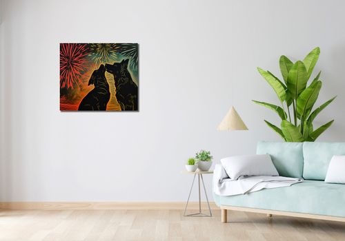 Obraz 70x60cm Psi Uścisk na Arena.pl