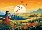 Plakat 29,7x21cm Prostota Życia Wiejskiego