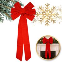 duża czerwona kokarda ozdoba świąteczna na drzwi, choinkę 45,7 x 91,4cm