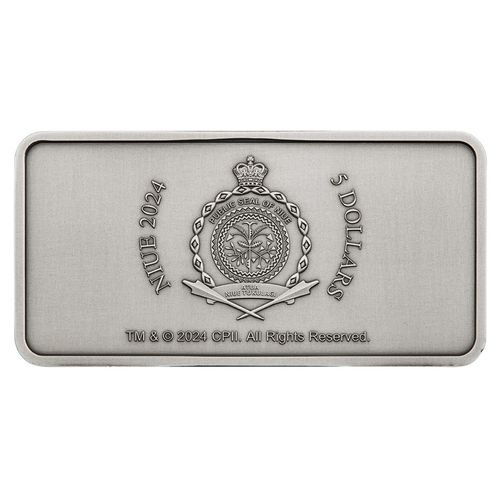 Niue: Ghostbusters - Silver Ecto - 1 kolorowany 2 uncje Srebra 2024 License Plate Antiqued Shaped Coin na Arena.pl