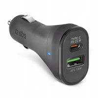 Ładowarka samochodowa Power Delivery USB-A USB-C 25W - czarna