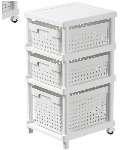 Szafka mobilna na kółkach łazienkowa z koszykami wysuwanymi regał kuchenny na Arena.pl