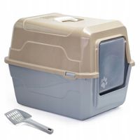 DUŻA KUWETA ZAMKNIĘTA Z FILTREM + ŁOPATKA NA ŻWIREK DLA KOTA MIX KOLOR