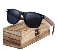 OKULARY DREWNIANE POLARYZACYJNE LUSTRZANKI ETUI