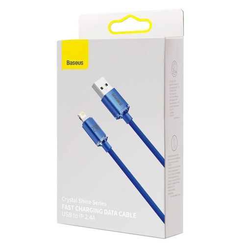 Kabel USB do Lightning Baseus Crystal Shine, 2.4A, 2m (niebieski) na Arena.pl