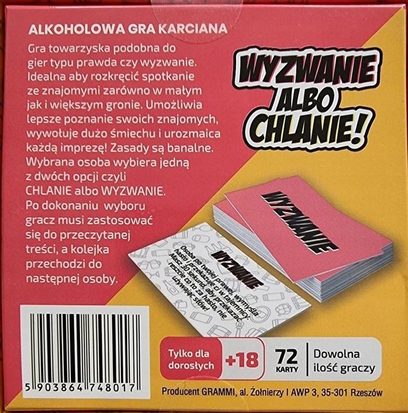 WYZWANIE ALBO CHLANIE GRA PLANSZOWA DLA DOROSŁYCH zdjęcie 3