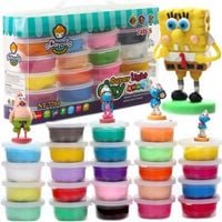 Magiczna Plastelina Masa Super Clay PIANKOLINA ZESTAW 24 SZTUK + AKCESORIA