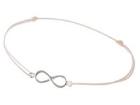 Bransoletka szczęścia celebrytka nieskończoność infinity bawełna srebro 925 B0682