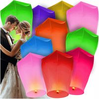 10x LAMPION SZCZĘŚCIA LATAJĄCY LAMPION ŻYCZEŃ ŚLUB PANIEŃSKI KOMUNIA WESELE