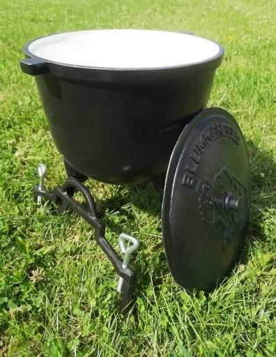 EMALIOWANY KOCIOŁEK 4L - gar garnek myśliwski żeliwny węgierski prażonki zdjęcie 5