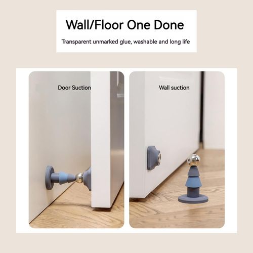 Stoper do drzwi magnetyczny silikonowy bez wiercenia niebieski mocny na Arena.pl