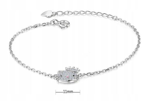 SREBRNA BRANSOLETKA 925 DLA DZIEWCZYNKI KOTEK UROCZY DESIGN na Arena.pl