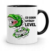 Kubek Czarny Dla Chłopaka Co Dzień Wyższy Level Z Nadrukiem Ze Zdjęciem