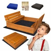 PIASKOWNICA IMPREGNOWANA DREWNIANA ZAMYKANA Z ŁAWKAMI 100cm + GRATISY