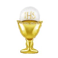 Balon foliowy Kielich z hostią złoto-biały komunia, 45 cm