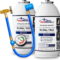 2X Gaz Do Napełniania Klimatyzacji W Aucie R134A + Wąż Z Manometrem Przewód