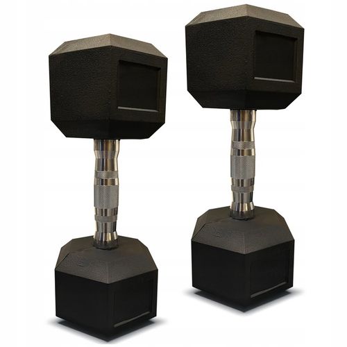 Hantla hantle hex żeliwny do ćwiczeń gumowany żeliwo 2x7,5kg powlekane na Arena.pl