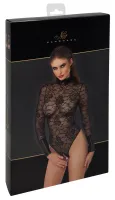 noir handmade body z kołnierzem l, koronka i powerwetlook, czarny